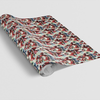 Christmas Sports Holiday Gift Wrap, Football Santa Wrapping Paper, Santa Playing Football Present Paper Roll, Fan Holiday Decor