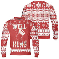 Humorous Rude Holiday Sweatshirt, Well Hung Christmas Stocking Sweatshirt, Naughty Adult Xmas Crewneck Sweatshirt, Dirty Santa Party Sweater