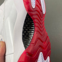Low Top Sneakers, White Red Colorway, Patent Leather Footwear, Lace Up Design, Casual Gift for Sneaker Fans