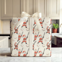 Sports Christmas Gift Wrap, Baseball Santa Wrapping Paper, Baseball Holiday Wrapping Paper, Santa Claus Athletic Wrapping Paper, Fan Present