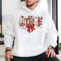 Festive Holiday Medical Graphic Sweatshirt, Christmas Nurse Hoodie, Healthcare Worker Pullover, Adorable RN LPN Hooded Sweater, Nursing Present