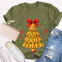 Red Bow Holiday Teacher Shirt, Pencil Christmas Tree T-Shirt, Adorable Winter Educator Graphic Tee, Back to School Xmas Party Present