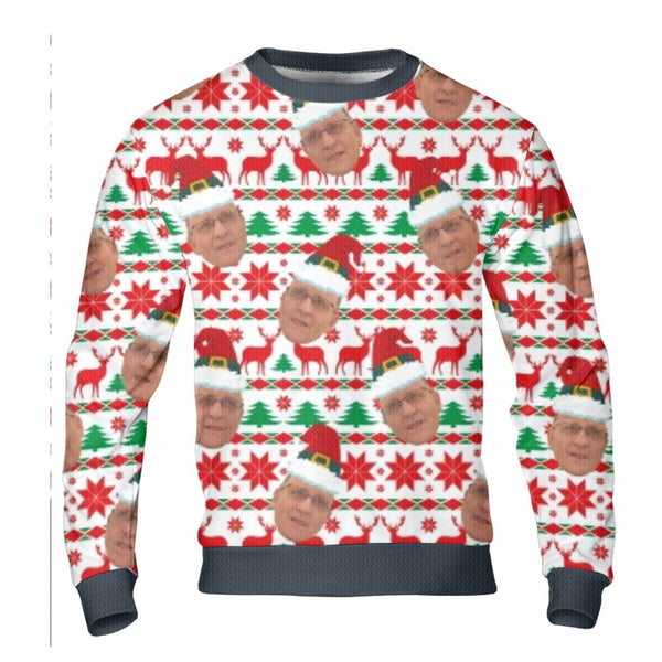 Personalized Photo Holiday Sweater, Custom Face Ugly Christmas Sweater, Humorous Family Picture Sweater, Custom Xmas Crewneck