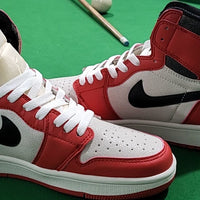 Retro Sneakers, Red White Black Colorway, Lace Up Design, Casual Gift for Sneaker Fans