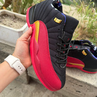 Low Top Sneakers, Black Red Colorway, Lace Up Design, Casual Gift for Sneaker Fans