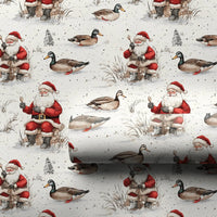 Mallard Duck Christmas Gift Wrap, Duck Hunting Santa Wrapping Paper, Winter Hunter Shotgun Wrapping Paper, Rustic Outdoor Gift Wrap Roll
