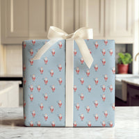 Sporty Santa Claus Gift Wrap, Tennis Santa Christmas Wrapping Paper, Light Blue Tennis Wrapping Paper, Tennis Fan Holiday Wrapping Paper