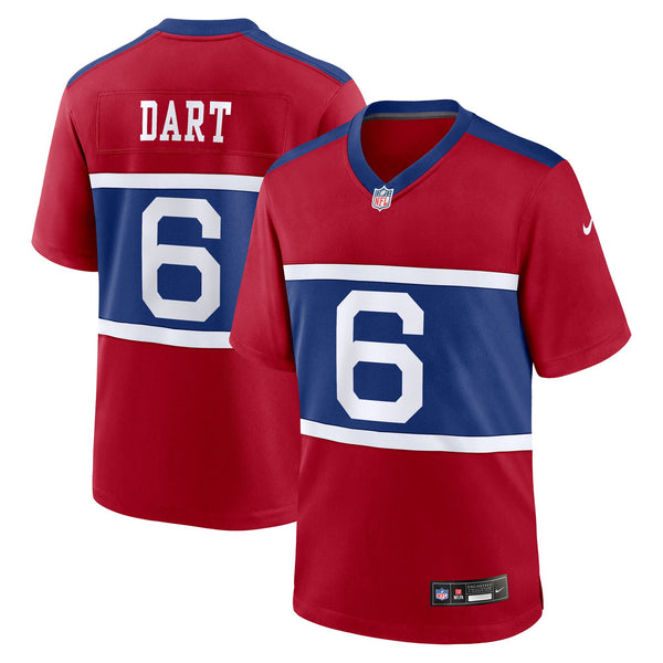 New York Giants Jaxson Dart Red Alternate Century Red Game Jersey