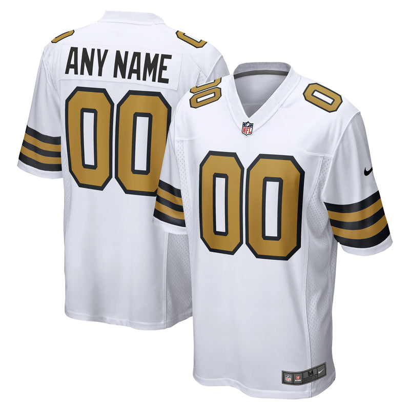 New Orleans Saints White Alternate Custom Game Jersey