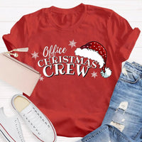 Humorous Coworker Holiday Graphic Tee, Office Christmas Crew Santa Hats Shirt, Matching Office Party T-Shirt, Work Team Christmas Present