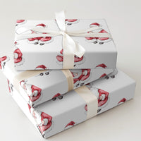 Naughty or Nice List Christmas Gift Wrap, Watercolor Santa Claus Wrapping Paper, Retro Santa Holiday Wrapping Paper, Xmas Present Wrap Roll
