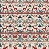 Nordic Snowflake Christmas Gift Wrap, Folk Antlers Deer Wrapping Paper, Rustic Winter Holiday Wrapping Paper, Scandinavian Xmas Gift Wrap