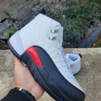 Sneakers, White Black Red Colorway, Lace Up Design, Casual Gift for Sneaker Fans