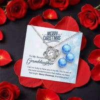 CZ Love Knot Pendant, Granddaughter Love Knot Necklace, Rotating Rose Love Knot Jewelry, Grandparent Christmas Present, Birthday Present for Her