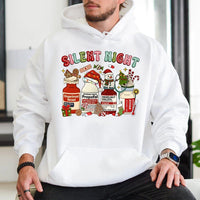 Humorous Medical Christmas Hoodie, Silent Night Medicine Vial Hoodie, Healthcare Worker Hoodie, Adorable Nurse Hooded Sweatshirt, Holiday RN Present
