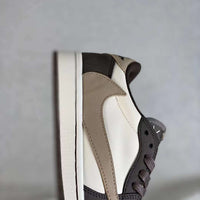 Basketball Shoes, Brown White Colorway, Reverse Hook Design, Lace Up Design, Casual Gift for Shoe Lovers
