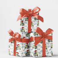 Santa Hat Turtle Gift Wrap, Christmas Tortoise Wrapping Paper, Adorable Animal Paper Roll, Festive Tortoise Wrapping Paper, Xmas Kids Gift Wrap