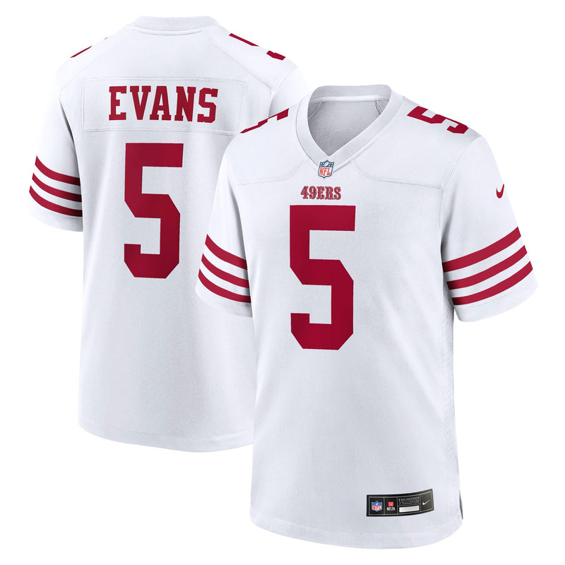 San Francisco 49ers Mike Evans White Game Jersey
