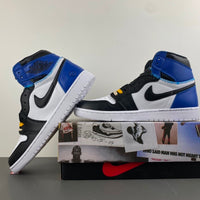 High Top Sneakers, White Black Blue Colorway, Lace Up Design, Casual Gift for Sneaker Fans