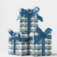 Winter City of Lights Gift Wrap, Paris Eiffel Tower Christmas Wrapping Paper, Romantic French Holiday Present Paper, Travel Lover Gift Wrap