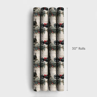 Dog with Tree Holiday Gift Wrap, Black Labrador Christmas Wrapping Paper, Watercolor Pet Wrapping Paper, Dog Lover Xmas Present Paper Roll