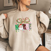 Santa Coquette Bow Nurse Sweatshirt, Christmas Nurse Sweatshirt, Holiday Nursing School Crewneck, Adorable RN LPN CNA Xmas Sweatshirt, Med Present