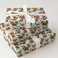 Western Holiday Santa Gift Wrap, Cowboy Santa Wrapping Paper, Rustic Country Christmas Wrapping Paper, Whimsical Pine Berry Gift Wrap Paper