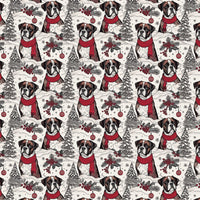 Winter Toile Dog Gift Wrap, Boxer Dog Christmas Wrapping Paper, Retro Boxer Holiday Wrapping Paper, Dog Lover Xmas Present Wrap Roll
