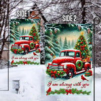 I Am Always with You Memorial Flag, Christmas Red Truck Cardinal Garden Flag, Double-Sided Winter Holiday Flag, Yard Banner Present