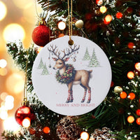 Whimsical Deer Leg Warmers Ornament, Merry and Bright Reindeer Ornament, Ceramic Christmas Tree Ornament, Adorable Holiday Keepsake Present