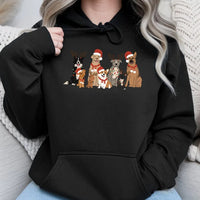 Reindeer Dog Christmas Hoodie, Christmas Dogs Hoodie, Adorable Dog Lover Hooded Sweatshirt, Festive Pet Mom Pullover, Dog Lover Holiday Present