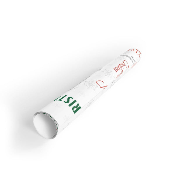 Snowflake Holiday Gift Wrap, Merry Christmas Wrapping Paper, Winter Xmas Gift Wrapping Paper, Classic Holiday Wrap Roll, Fami