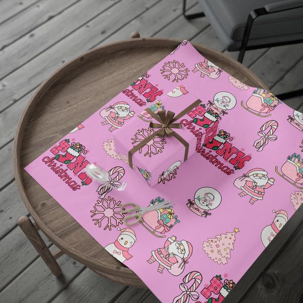 Adorable Cartoon Gnome Gift Wrapping Paper, Pink Flying Gnome Wrapping Paper, Pastel Holiday Gift Wrap, Whimsical Christmas G