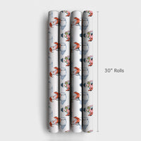Caroling Snowman Gift Wrap, Singing Snowman Christmas Wrapping Paper, Watercolor Winter Wrapping Paper, Festive Xmas Present Wrapping Paper