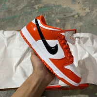 Low Top Skate Shoes, White Black Orange Colorway, Lace Up Design, Casual Gift for Shoe Lovers