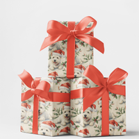 West Highland White Terrier Gift Wrap, Westie Christmas Wrapping Paper, Holiday Santa Hat Dog Paper, Winter Dog Lover Gift Wrapping Paper