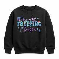 Snowflake Graphic Sweatshirt, It's Freezing Season Sweatshirt, Comfy Winter Holiday Crewneck, Christmas Winter Sweatshirt, Present for Her