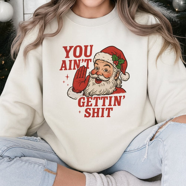 Retro Naughty List Santa Sweatshirt, Humorous Santa Christmas Sweatshirt, Vintage Santa Crewneck Sweatshirt, Humorous Holiday