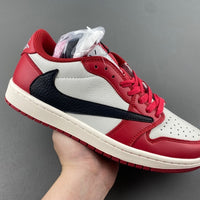 Low Top Sneakers, White Black Red Colorway, Reverse Hook Design, Lace Up Design, Casual Gift for Sneaker Fans