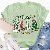Custom Holiday Educator Tee, Personalized Christmas Teacher Shirt, Festive Winter Teacher T-Shirt, Merry Christmas Teacher Present