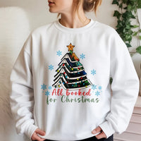 Book Tree Christmas Sweatshirt, All Booked for Christmas Sweatshirt, Holiday Reader Crewneck Sweatshirt, Bookish Bookworm Pullover Sweater