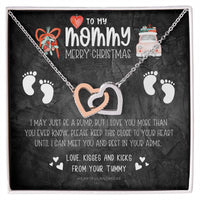 Pregnant Wife Christmas Jewelry, Expecting Mom Interlocking Hearts Necklace, Baby to Mommy Heart Necklace, New Mom Heart Pendant Necklace