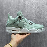 Mid Top Sneakers, Green White Colorway, Lace Up Design, Casual Gift for Sneaker Fans