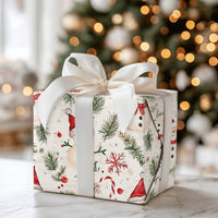 Adorable Holiday Snowmen Gift Wrap, Watercolor Snowman Wrapping Paper, Candy Cane Winter Wrapping Paper, Festive Christmas Present Paper Roll