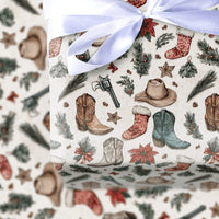 Cowboy Boots Holiday Gift Wrap, Western Christmas Wrapping Paper, Rustic Country Winter Wrapping Paper, Rodeo Christmas Gift Wrap Paper