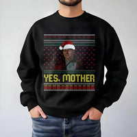 Serial Killer Meme Holiday Sweater, Yes Mother Ugly Christmas Sweatshirt, Horror Movie Slasher Crewneck, Creepy Xmas Crime Pullover