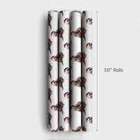 Santa Hat Animal Gift Wrap, Adorable Walrus Christmas Wrapping Paper, Watercolor Walrus Wrapping Paper Roll, Holiday Wrapping Paper