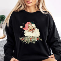 Retro Christmas Santa Sweatshirt, Vintage Santa Sweatshirt, Holiday Graphic Sweatshirt, Festive Xmas Pullover, Winter Holiday Present for Her