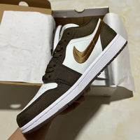 Low Top Sneakers, Brown White Colorway, Lace Up Design, Casual Gift for Sneaker Fans