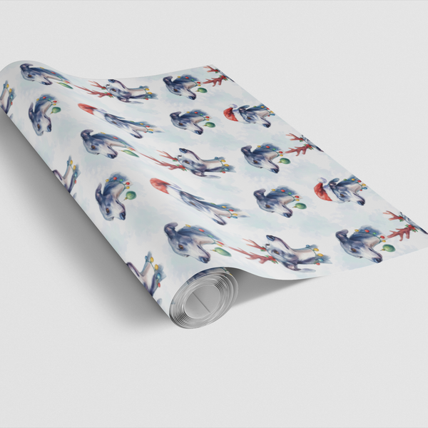 Festive Racer Dog Gift Wrap, Greyhound Christmas Wrapping Paper, Howliday Racer Greyhound Wrapping Paper, Dog Lover Holiday G